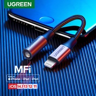 UGREEN MFI Lightning to 3.5mm Jack AUX Cable Made for iPhone 13 / iPhone SE2/12/11/XR/XS/XS MAX/8Plus/8/iPhone 7 Plus/iPad Air/Pro 3.5mm Lightning 3.5 MFI Headphones Audio Adapter Splitter