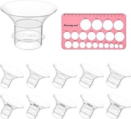 Accevo 2 in 1 Flange Insert 13/15/17/19/21mm 10PCS &amp; Flange Ruler, Compatible with Momcozy S12 Pro/S9 Pro/S12/S9/Medela/Spectra etc Wearable Breast Pump 24mm Flange/Shield