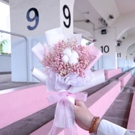 滿天星棉花雙色永生花花束 永生花花束 乾花花束 畢業花 禮物