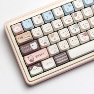 Keycap Salted Cat สีสันสดใสสุดน่ารักสำหรับคอมพิวเตอร์แบบไร้สาย USB สวมใส่ได้หลากหลายรุ่น