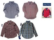 全新正品Nautica、ARROW、GEORGE長袖襯衫，1-8歲，Outlet價250元，新款到貨-A064
