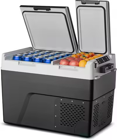 12 Volt Refrigerator Car Fridge - 50QT(48L) Dual Zone Electric Cooler, Car Refrigerator -4β~68β, Por