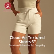 MOVING PEACH Women Sports Shorts Yoga Shorts High Waist with adjustable waist string Shorts Spacious