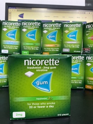 Kẹo gum cai thuoc Nicorette Gum 2mg-210viên-Nicorette Gum 2 mg Fresh Mint Nicotine Gum Fast Craving