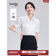 Tumanduo White Professional Shirt Women Spring Short-Sleeved Formal Wear Ladies Interview Answer Deb