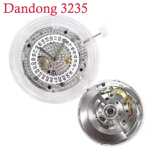 Dandong Factory VSF 3235 Automatic Mechanical Movement Blue Balance Wheel Watch Movement 41mm SUB/DJ