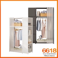 SJ Almari Pakaian Almari Pakaian Fesyen Mudah Pasang Tahan Lama Penyimpanan Almari Pakaian Keluli Ta