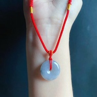 天然緬甸玉翡翠 烏雞水墨 平安扣 項鍊 禮物 小孩 大人 皆可調節