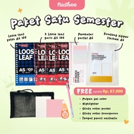 A5 Binder Paper Refill Complete Set Sticky Pencil Case Notes