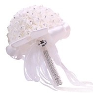 KINGTR Romantic Handmade Wedding Decor With Handle Party Accessories Engagement Foam Roses Artificia