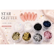 ✦Manicure Shining Large Medium Small Mixed Sequins Set x Star Sequins/Round Sequins/Star Sequins/Mix