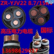 國標YJV22/3*50平方8.7/15KV阻燃銅芯高壓線鎧裝地埋電力電纜YJV