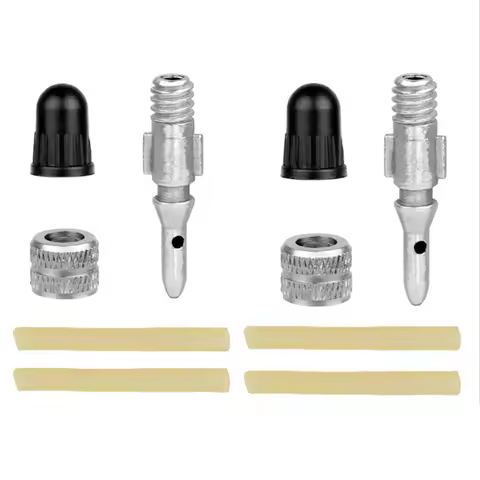 2 Sets Bicycle Tire Valve Core Sit D/V Core Replacement With Extra Hose For British Style Valve Whee