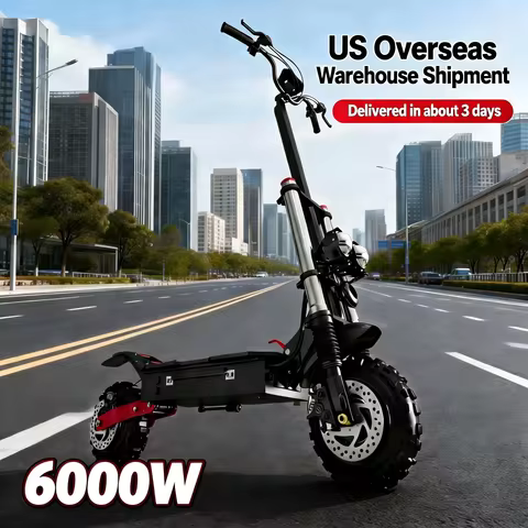 6000W Electric Scooter Foldable E-Scooter 50mph 11 Inch Off-road Tires 60 Miles Long Range E-Scooter
