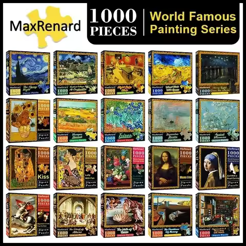 50*70CM 1000 Pieces Jigsaw Puzzles Paper Assembling Picture Old Master Van Gogh Art Puzzles Toys for
