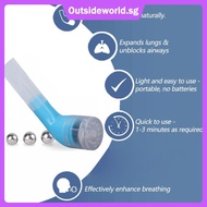 outsideworld.sg Breathing Trainer Flutter Valve Lung Function Exercise Device with 3 Steel Balls for