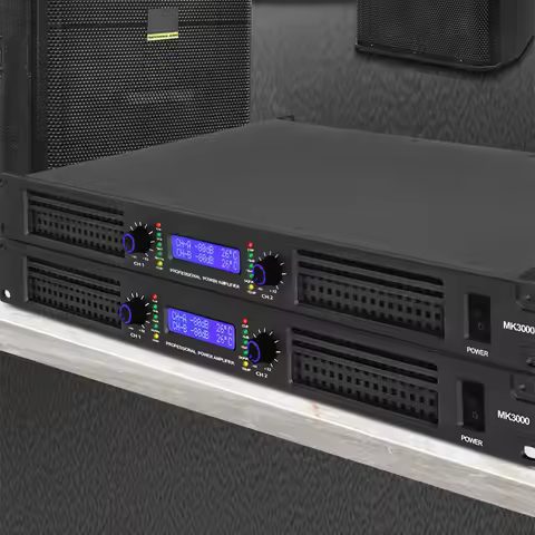 2*600W Professional Power Amplifier DSP Ultra Slim Amp 100V 50A Output High Fidelity Audio For Stage