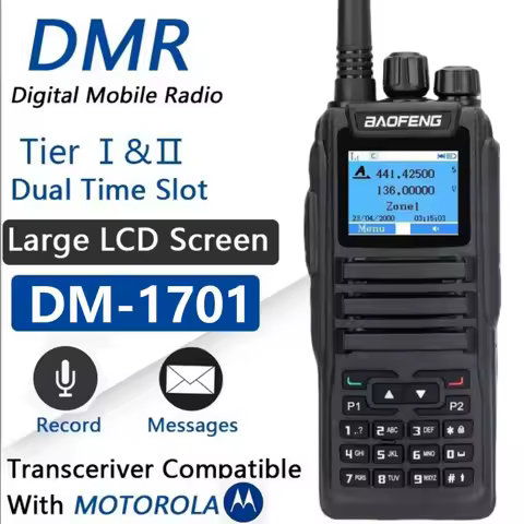 Baofeng DM-1701 DMR digital Walkie Talkie Open DG77 dual Mode Ham Radio&Analog DM 1701 Time Slot Tie