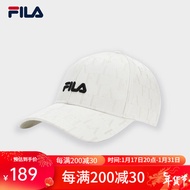 FILA 斐乐官方女帽棒球帽2023冬新款帽子时尚遮阳帽运动帽鸭舌帽 云菇白-WT XS