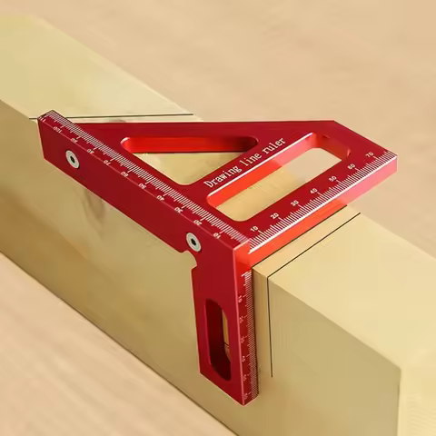 Carpenter Square -Woodworking Square Protractor Aluminum Miter Triangle Ruler 3D Multi Angle 45/90 D