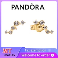 100% S925 Pure Silver Women's Lab-Grown Diamond Droplet Stud Earrings Pandora Era