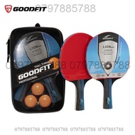 Set of 2 table tennis rackets with 3 GoodFit balls included, 7-layer blade, elastic foam surface, qu