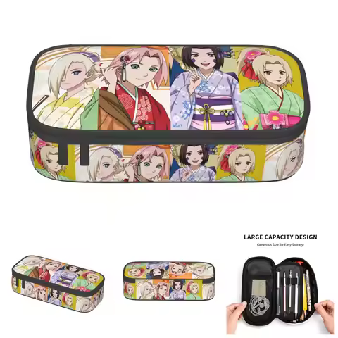 Ino Yamanaka Naruto Sakura Haruno Kawaii Pencil Case Girl Boy Large Capacity Rin Nohara Tsunade Penc