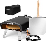 Mimiuo Outdoor Gas Pizza Oven Portable Propane Pizza Grilling Stove with Rotation System, Oven Cover, Pizza Stone and Pizza Peel