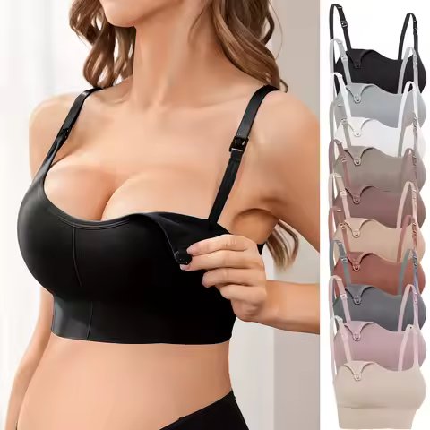 Seamless Nursing Bra for Women – Wirefree Push Up Anti-Drop, One-Piece Maternity Breastfeeding Bra, 