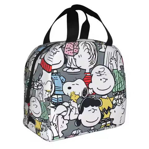 Snoopy Woodstock Charlie Brown Lucy Insulated Lunch Bags for Women Sally Brown Portable Cooler Therm