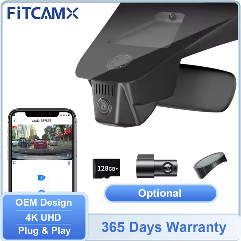 FITCAMX Camera for Acura MDX 2016 - 2026, 4K Dashcam Has WIFI for ZDX 2024 - 2026, Car Front Rear Re