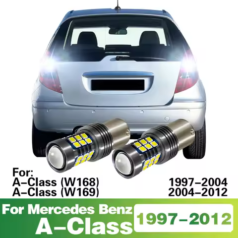 2PCS For Mercedes Benz A Class W168 W169 1997 - 2008 2009 2010 2011 2012 1156 BA15S P21W LED Car Rev