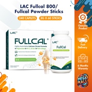 LAC Fullcal 800 240 Caplets/Fullcal Powder Sticks – Calcium Supplement with Vitamin D, Bone Strength