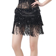 HITAM Belly DANCE COSTUME BELLY DANCE COSTUME BELLY DANCE COSTUME SEQUIN Shawl Top - Top, Black buo0
