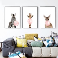 Nordic ins Bedroom Bedside Decoration Painting Unique Creative Children's Room Painting Animal Livin