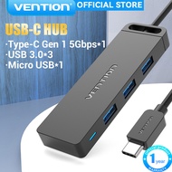 Vention USB C HUB 4 Port Adapter USB-C to USB 3.0x3+USB-C High Speed OTG PC Computer Accessories Ada