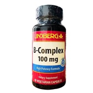 Vitamin B Complex 100mg. B100 Lindberg B-Complex 100 mg 60 Vegetarian Capsules