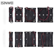 Plastic Standard Size AA/18650 Battery Holder Box Case Black with Wire Lead 3.7V/1.5V Clip 1PCS