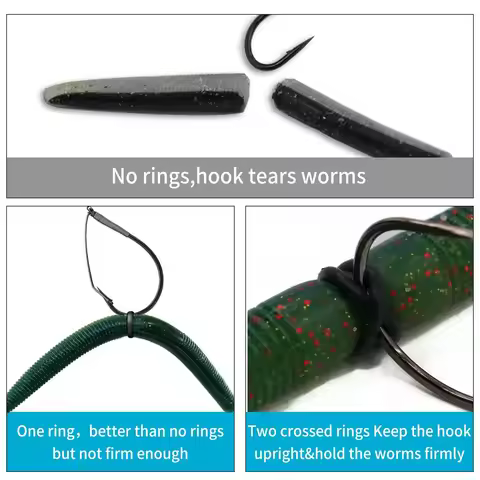 Goture Wacky Rig Tool with 200Pcs Elastic O Rings Efficient Rigging Tool for Senko Worm Bass Fishing