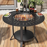 New Courtyard Barbecue Table Barbecue Grill Outdoor Balcony Barbecue Table and Chair Villa Garden Barbecue Grill Outdoor Barbecue