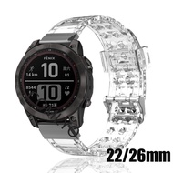 Garmin Fenix 7X 7 6 6X Pro Solar Enduro 5X Plus 3HR Descent MK1 Mk2 Mk2i Watch Band Strap TPU Clear belt Men Watchband