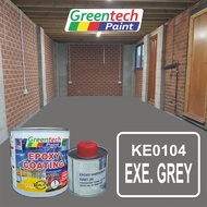 ( EXECUTIVE GREY KE0104 ) 5L Epoxy Paint GREENTECH PAINT ( 4L Colour + 1L Hardener ) CAT LANTAI BERKUALITI (Include Hardener)