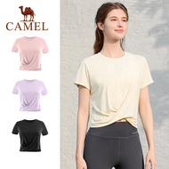 CAMEL Yoga Clothes Women's Short Sleeve Summer Sports T-Shirt Short