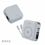 【DAYA】多功能自帶雙線 磁吸無線充萬用行動電源10000mAh-岩石灰