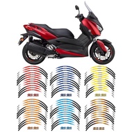 XMAX 300 250 Motorcycle Wheel Hub Sticker 15"14" inch FOR Yamaha Reflective Modify Motorbike Scooter Wheel RIM Waterproof Decal Accessories