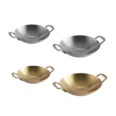 Korean Ramen Noodle Pot Cooking Hot Pot Double Handle Kitchen Cookware Snack Plates Saucepan Seafood