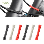 YOLO 4pcs Protective Cover MTB Guard Tubes Cable Protector Anti-friction Bicycle Brake Shift Cable Bike Frame Protection Rubber Cycling Accessories Line Tube Protective Sleeve/Multicolor