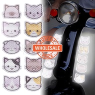 [ Wholesale Prices ] Cartoon Cat Stickers - Reflective Car Sticker - Personalised Decals - Night Warning Signs - Body Scratches Blocking Decor - for Motorcycle Electric Helmet