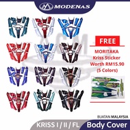 (Free Sticker) Modenas Kriss 100 Kriss110 1 2 FL Body Cover Set Color Parts Kriss100 Coverset Bodyset Caver HSH Hijau