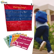 [Szlinyou1] Classroom Attendance Chart Who IS Here Today Pocket Chart Daycare Sunday